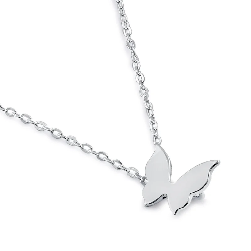 Women’s butterfly necklace-Sterling Silver Butterfly Necklace