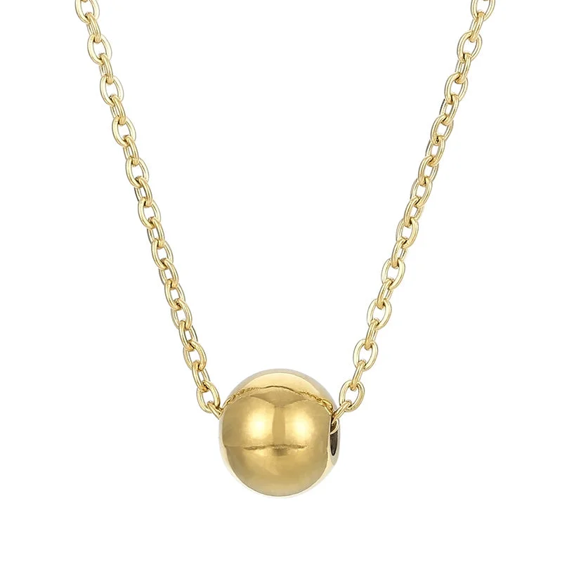 Gold Steel Ball Necklace