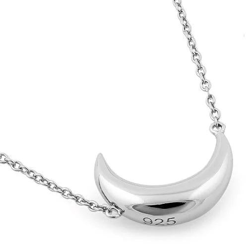 Women’s rainbow necklace-Sterling Silver Half Moon Necklace