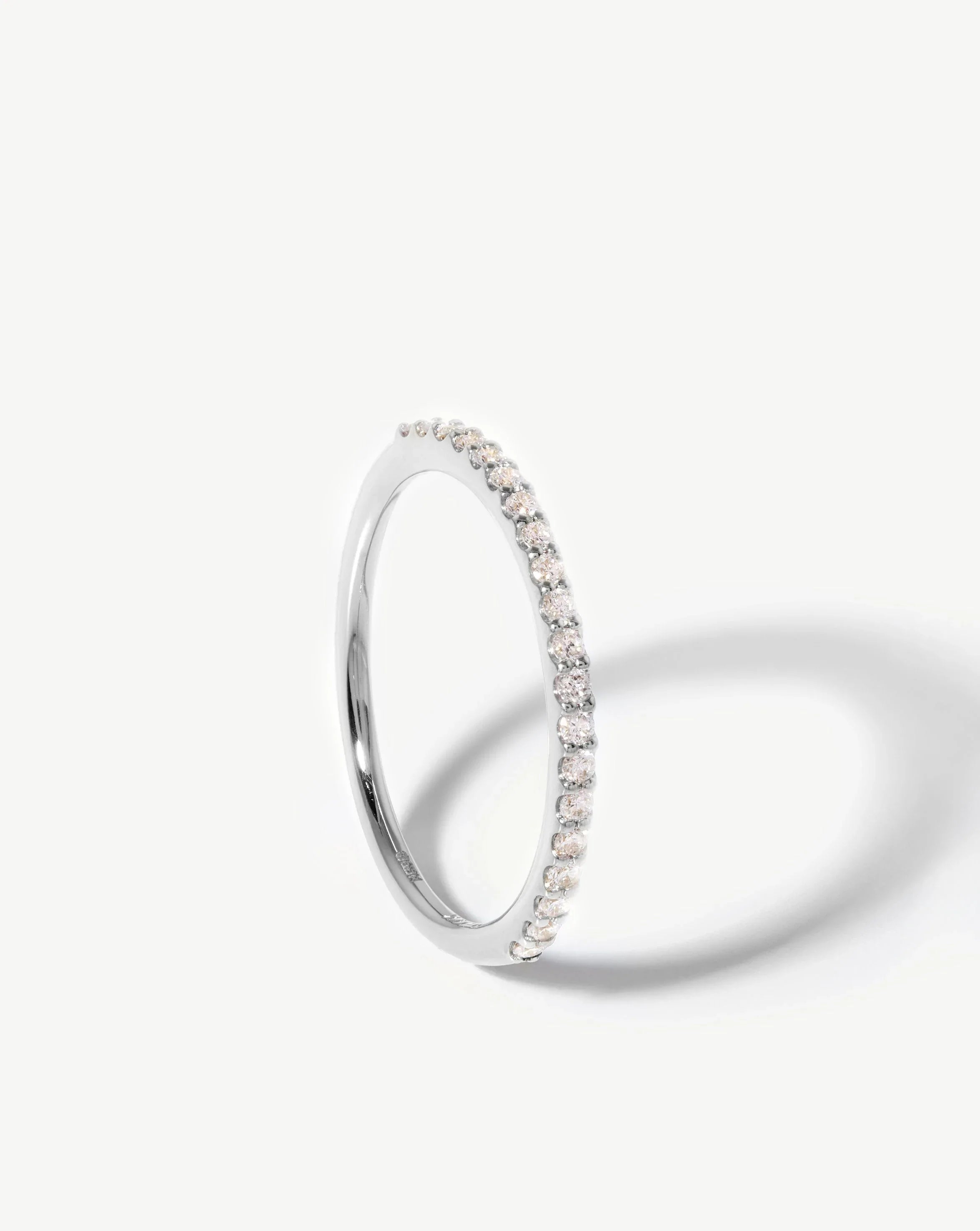 Women’s ethically sourced engagement ring-Fine Slim Eternity Ring | 14ct White Gold/Diamond