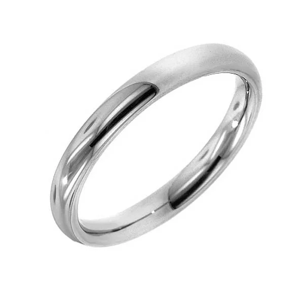 Women’s stackable engagement ring-"WEDB01100" 3mm Platinum Wedding Band in Platinum (3mm)