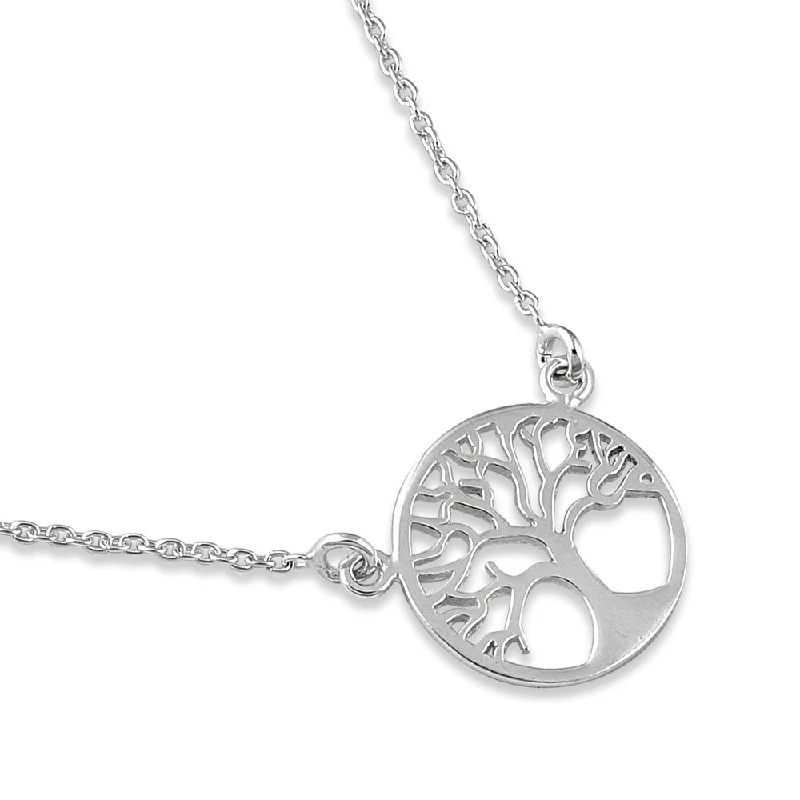 Women’s delicate gold necklace-Sterling Silver Tree of Life Necklace