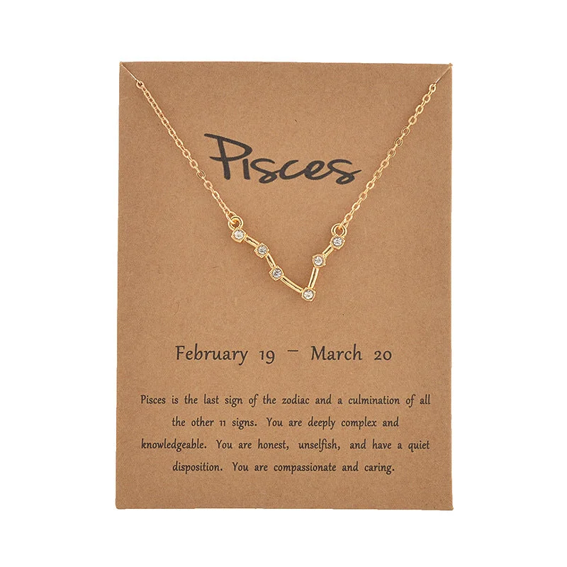 Pisces Gold Card Gold Necklace