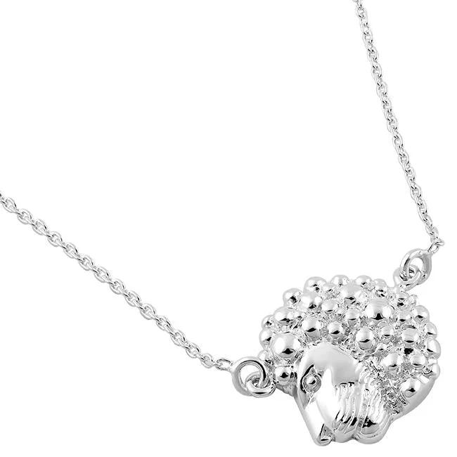 Women’s diamond-studded necklace-Sterling Silver Leo Necklace