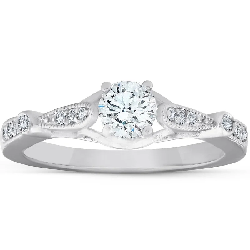 Women’s radiant diamond engagement ring-Platinum 3/4 Ct Round Cut Diamond Engagement Ring