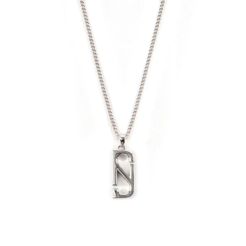 Women’s gemstone pendant necklace-Silver Trademark Necklace