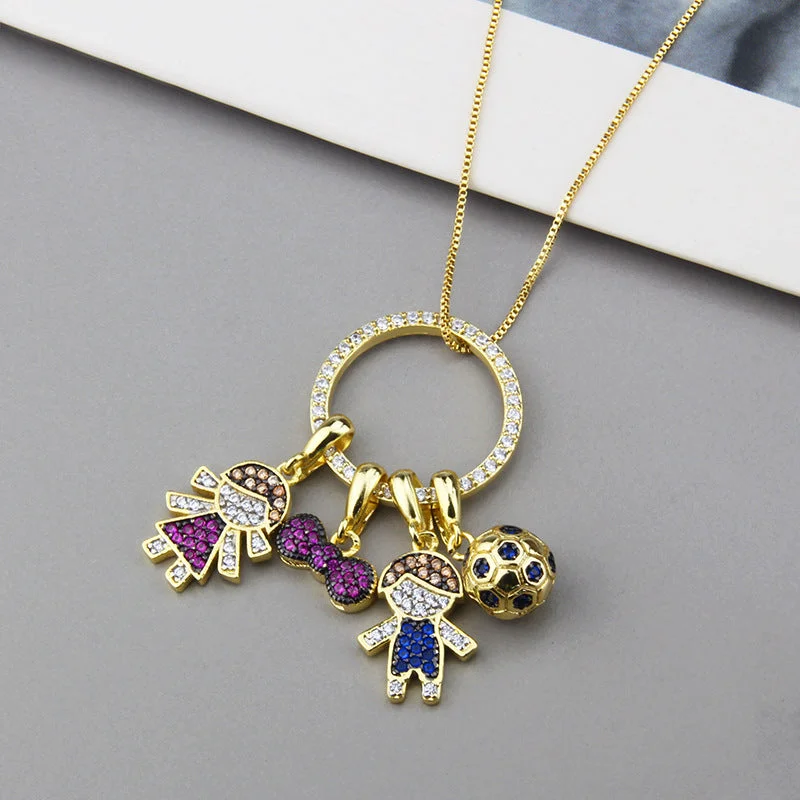 Gold Plated Color Zirconium White Circle-495