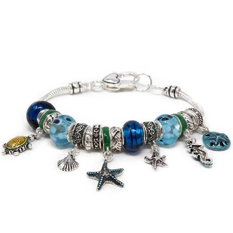 Women’s adjustable bracelet-Charm Bracelet Blue Star Fish