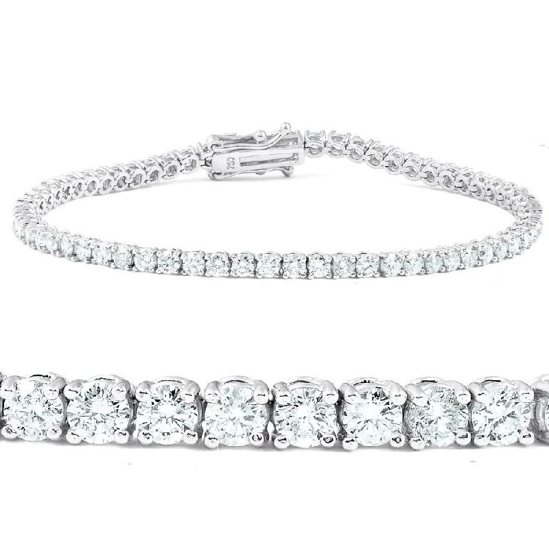 Women’s multi-layer bracelet-4.28 Ct Diamond Tennis Bracelet 14k White Gold 7"