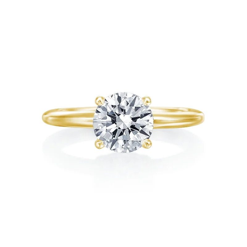 Women’s sparkling diamond engagement ring-Lincoln Park Round Solitaire Hidden Halo Wedding Ring