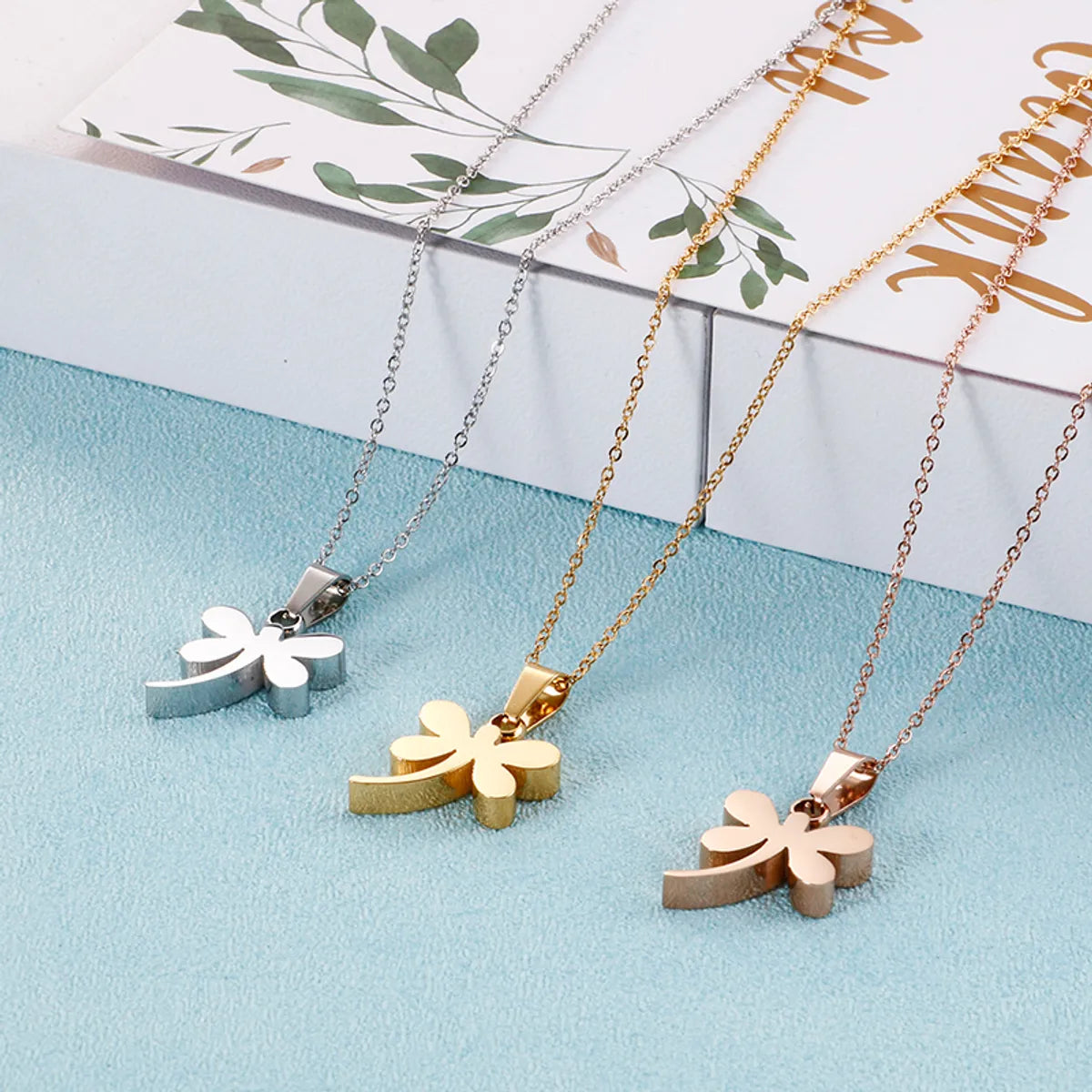 Women’s infinity necklace-Stainless Steel Simple Style Butterfly Pendant Necklace