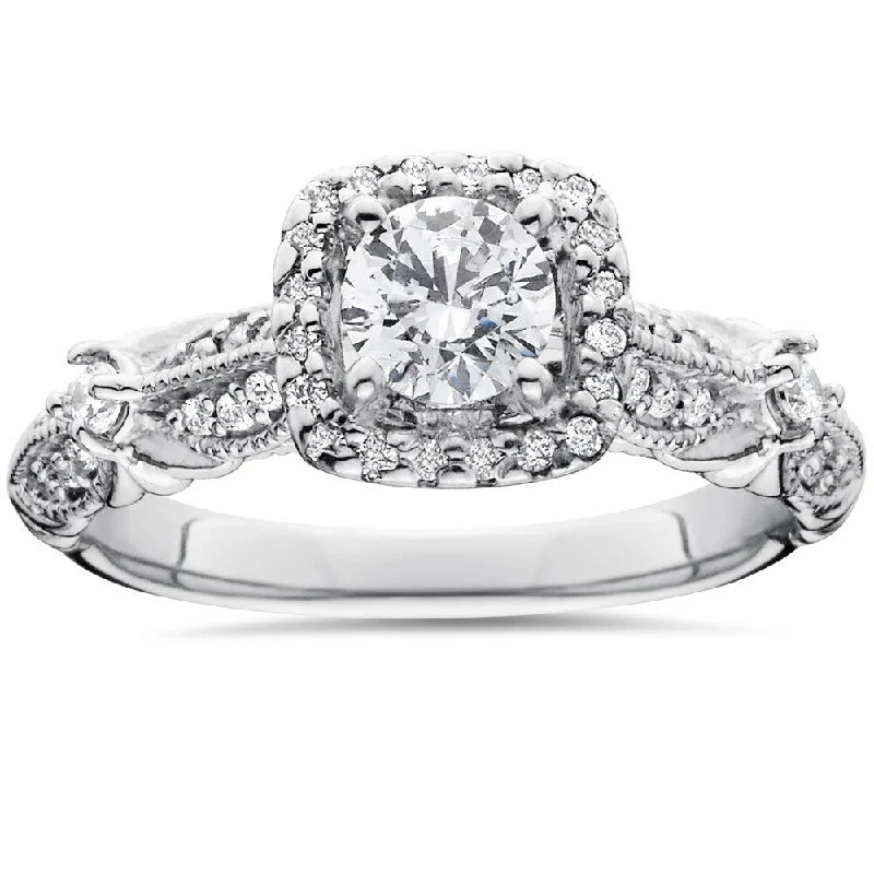 Women’s bold engagement ring-14k White Gold Antique 1 1/ 2ct TDW Diamond Engagement Ring - White H-I - White H-I