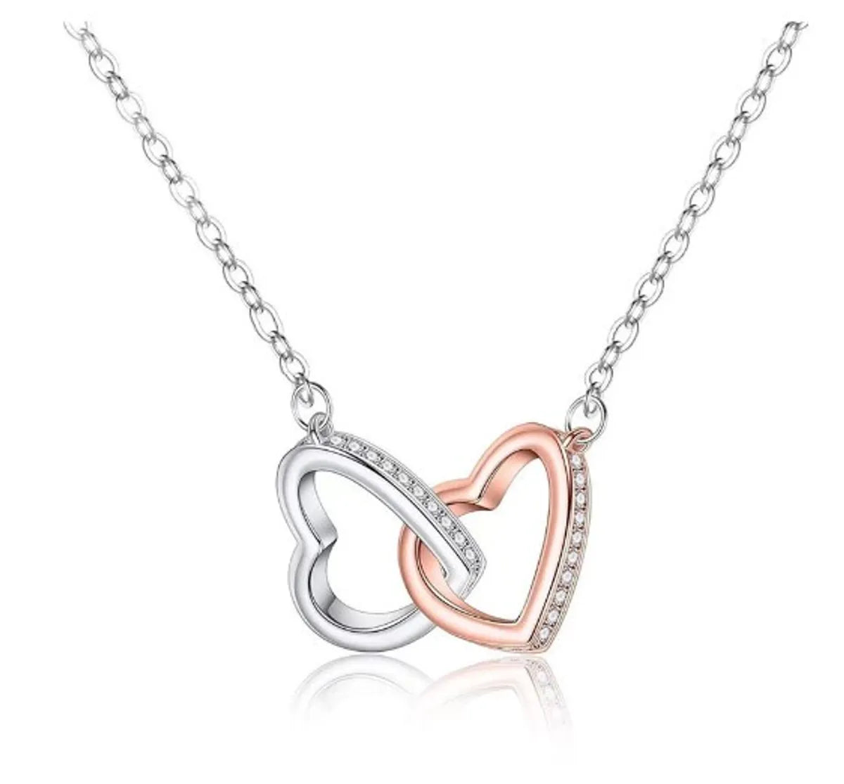 Women’s modern chain necklace-Mama Heart Shape Alloy Copper Zircon Pendant Necklace In Bulk