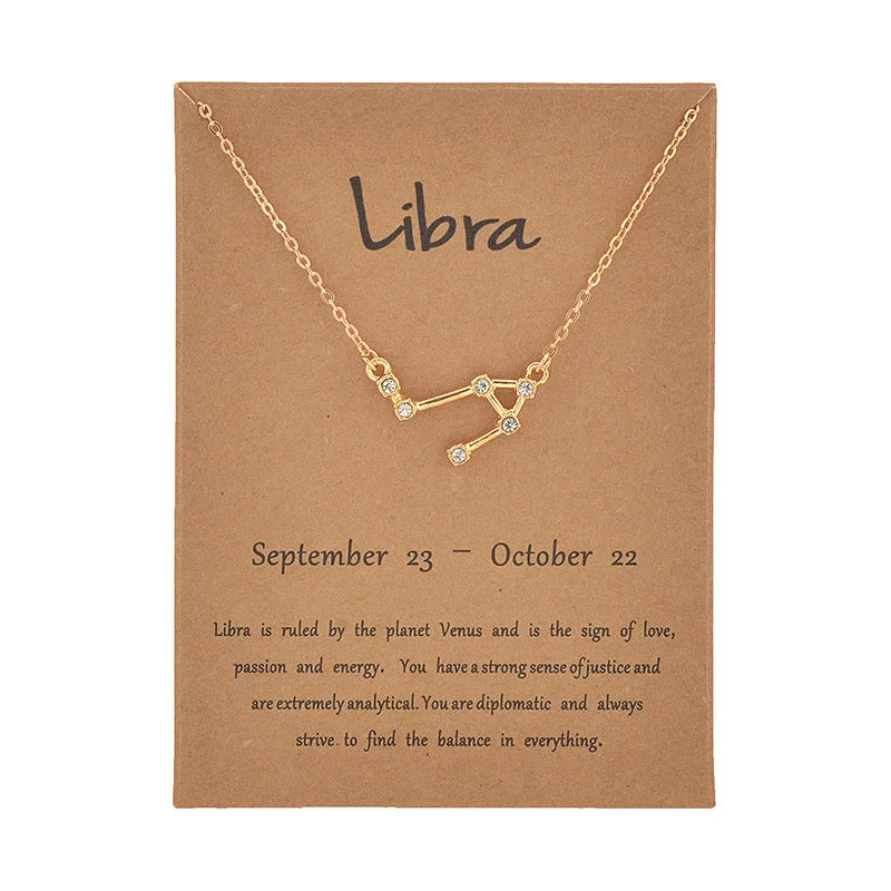 Libra Gold Card Gold Necklace