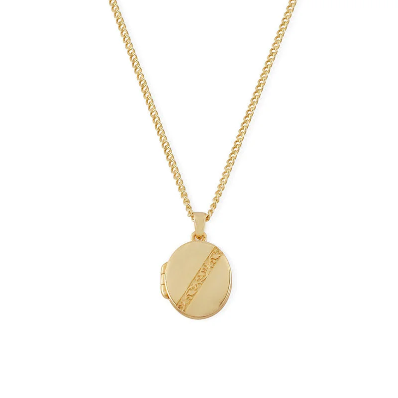 Women’s silver chain necklace-Gold Pergola Locket