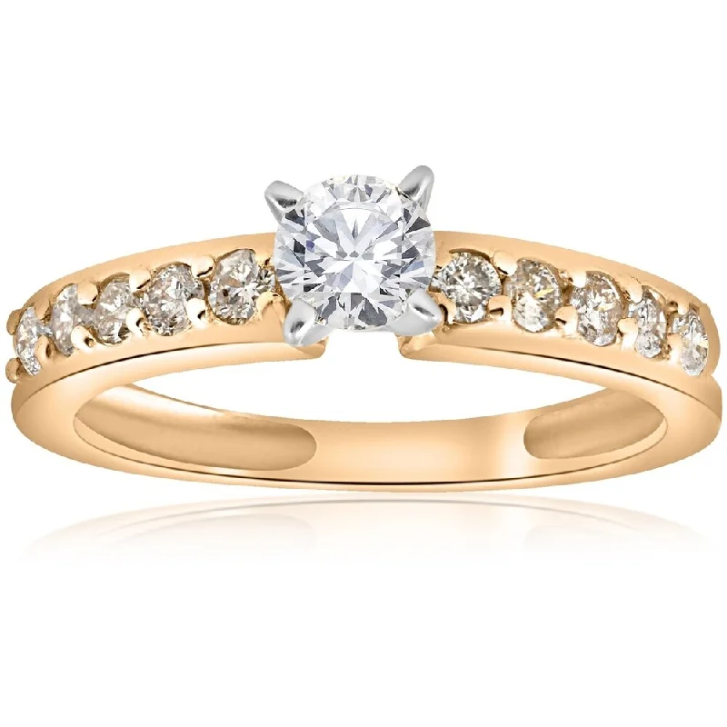 Women’s minimalistic engagement ring-Pompeii3 14k Yellow Gold 5/8 TDW Diamond Engagement Ring - White