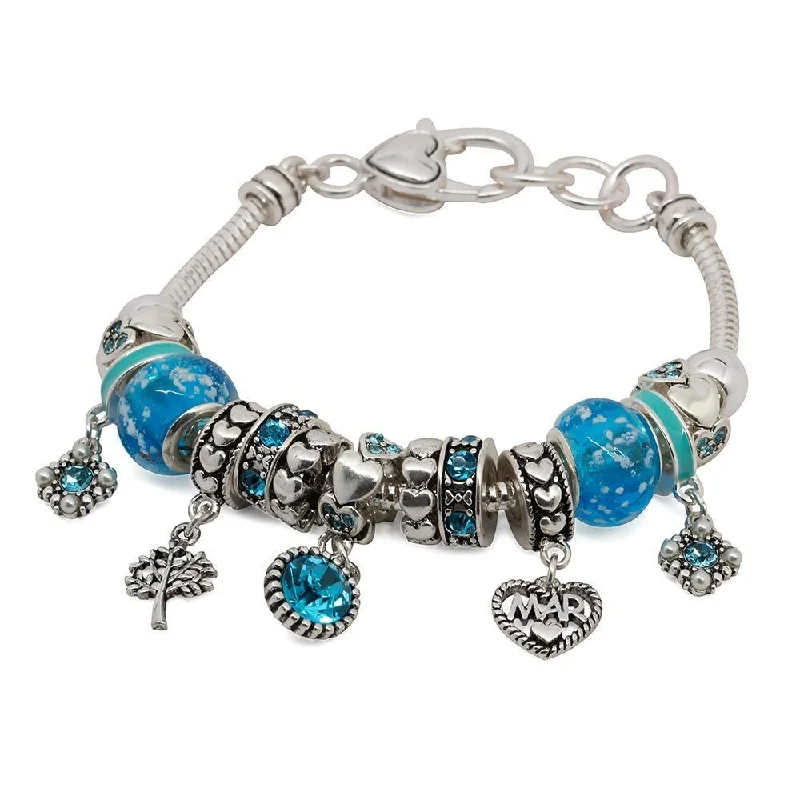 Women’s friendship bracelet-BirthStone Charm Bracelet March