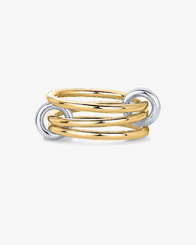 Women’s rose gold rings-Interlocked Two-Toned Ring