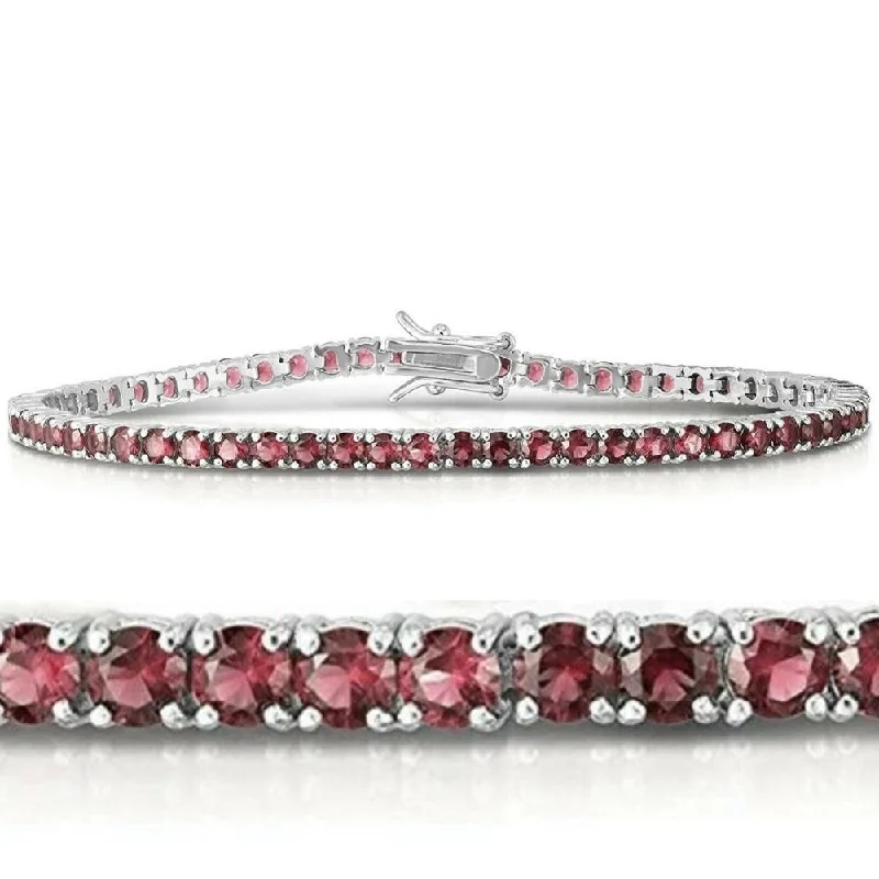 Women’s multi-layer bracelet-3 1/2ct Ruby Tennis Bracelet 14k White Gold 7"