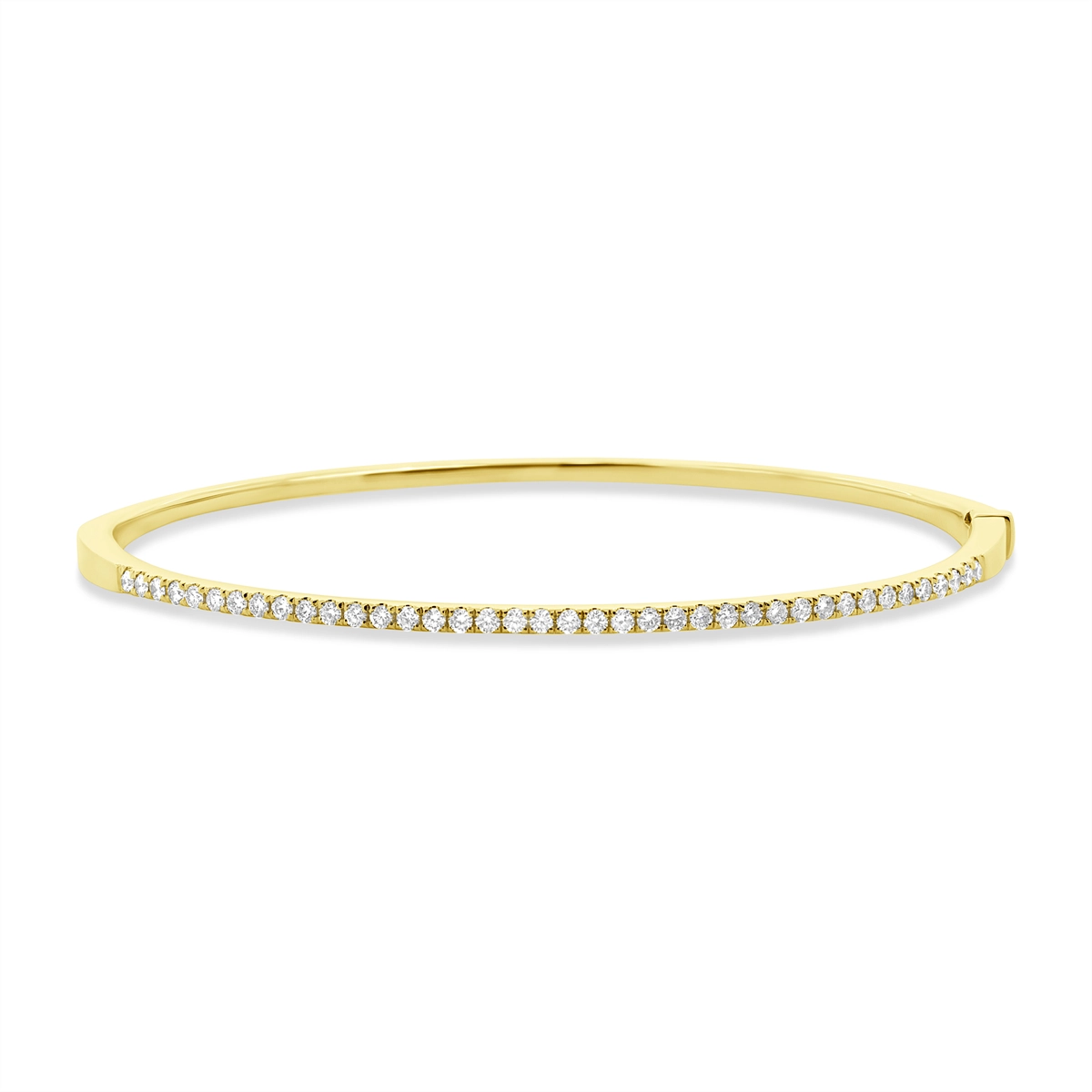 Women’s luxury tennis bangle bracelet-14K Yellow Gold Diamond Bangle Bracelet