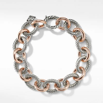 Women’s adjustable gold bracelet-David Yurman Oval Link Bracelet