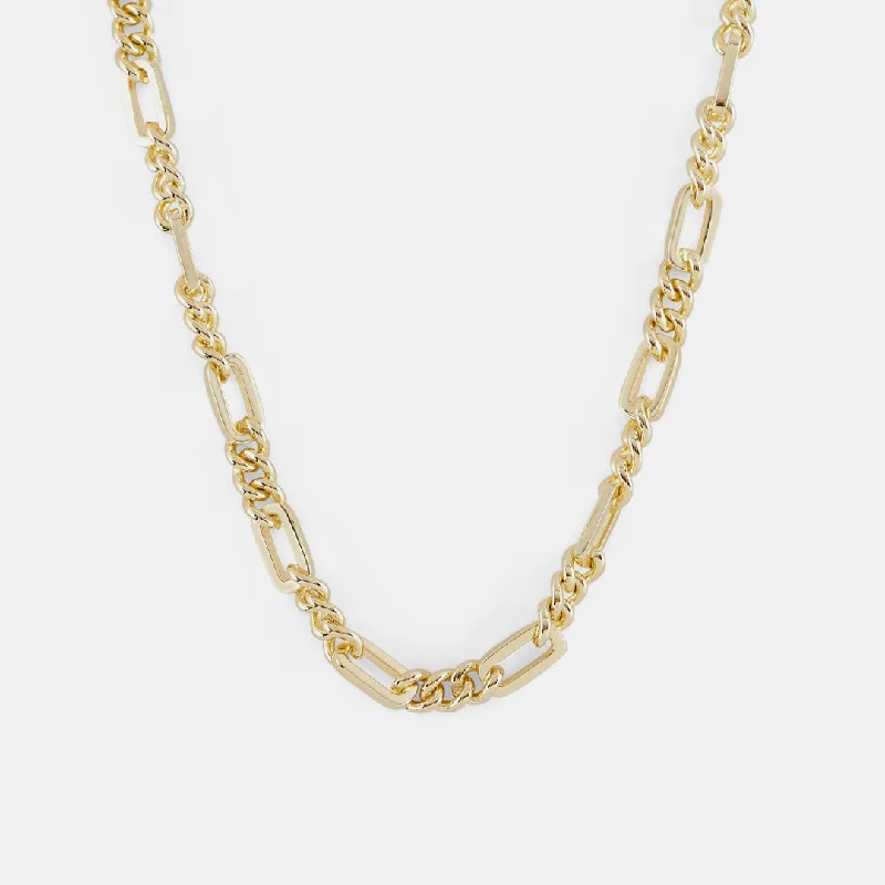 Women’s engraved necklace-Gold Track Chain Necklace