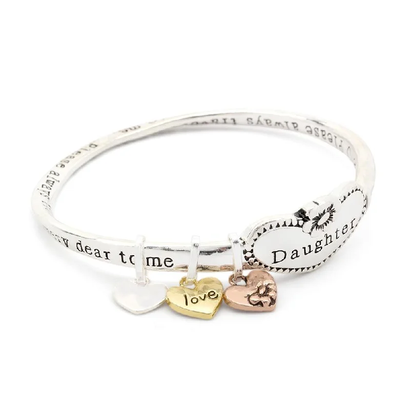 Women’s matching couple bracelet-Inspirational Bangle Bracelet - Daughter