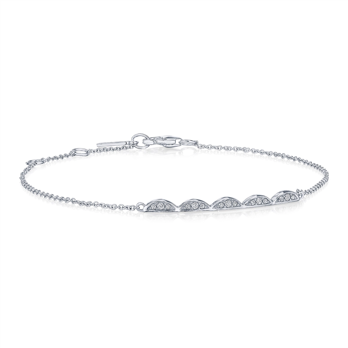 Women’s friendship bracelet-Tacori 14K White Gold Five Crescent Diamond Bracelet