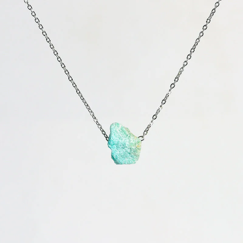 Amazonite-Silver Chain