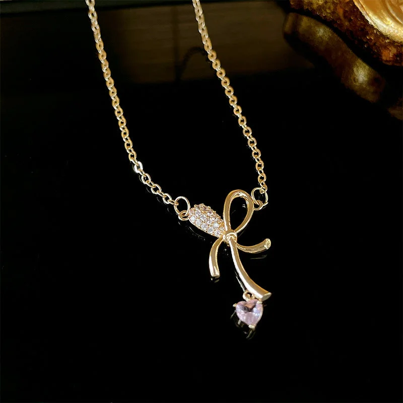 7# Necklace-Golden Bow