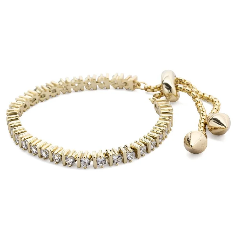 Women’s teardrop bracelet-Adjustable Tennis Bracelet Gold Plated