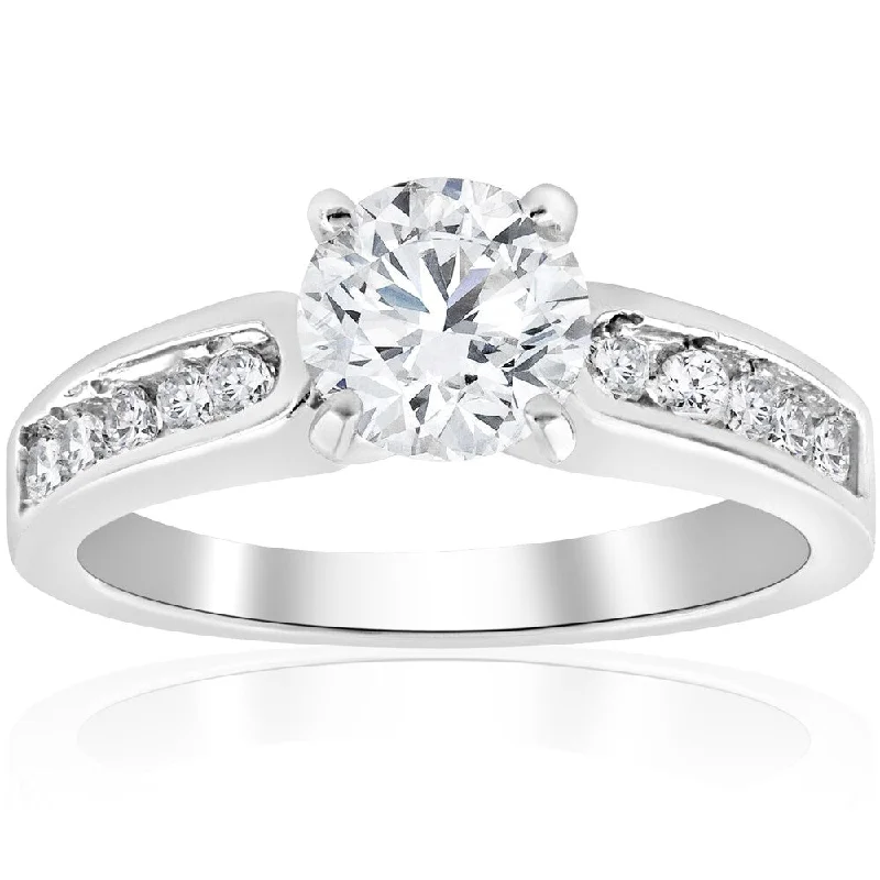 Women’s gold and diamond engagement ring-14K White Gold 2 ct TDW Clarity Enhanced Diamond Engagement Ring