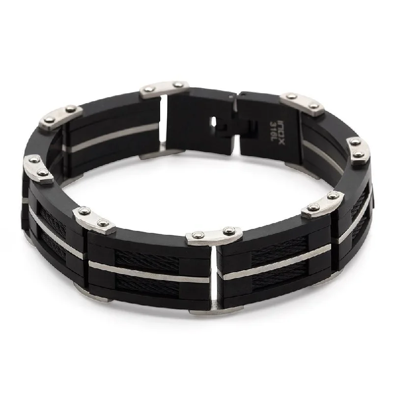 Women’s handmade bracelet-Stainless Steel Cable Bracelet Black