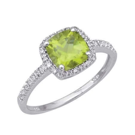 Women’s sparkling diamond engagement ring-Peridot and Diamond Ring