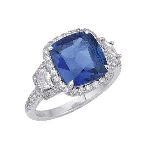 Women’s sapphire engagement ring-Sapphire and Diamond Ring