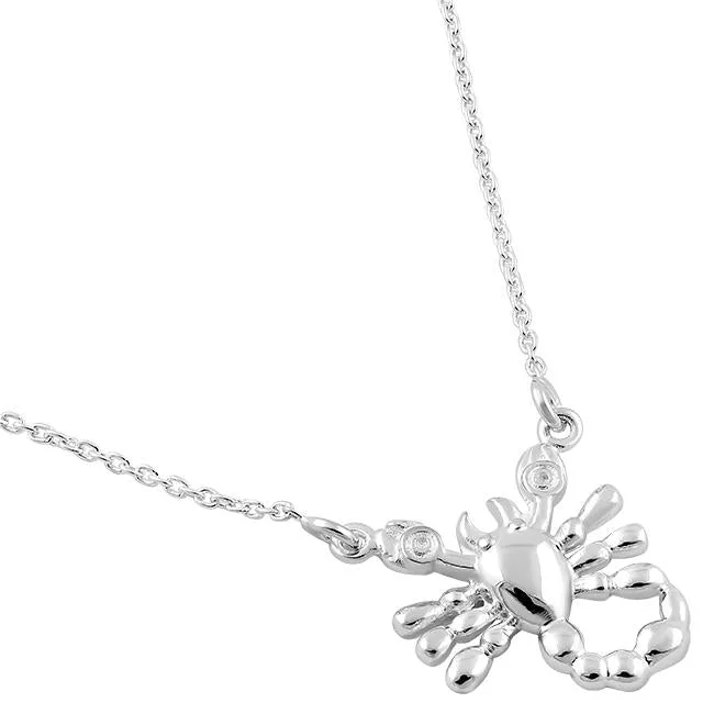 Women’s luxury gemstone necklace-Sterling Silver Scorpio Necklace