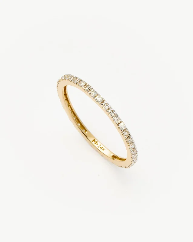 Women’s gold and diamond engagement ring-Fine Slim Eternity Ring | 14ct Solid Gold/Diamond