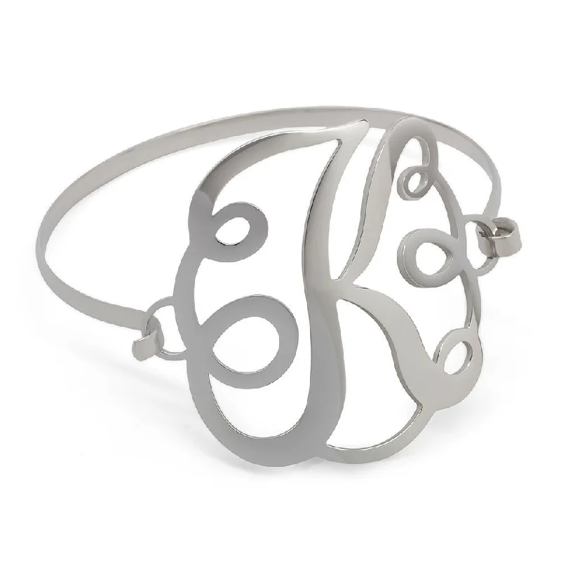 Women’s dainty bracelet-Stainless Steel Wire Bracelet Initital - K