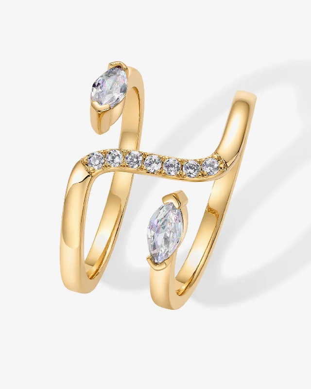 Women’s vintage engagement rings-Uraeus Open Band Ring