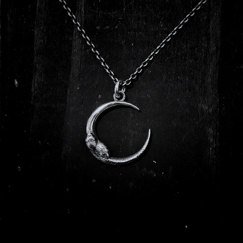 Women’s floral necklace-Serpent Moon Necklace - Small