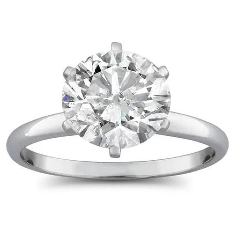 Women’s unique round-cut engagement ring-Pompeii3 14k White Gold 2 CT TDW Solitaire Diamond Engagement Ring Clarity Enhanced