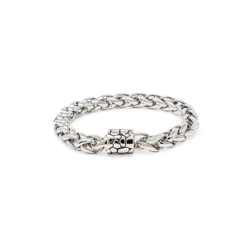 Women’s luxury diamond bracelet-Rhodium Bracelet with Magnetic Clasp