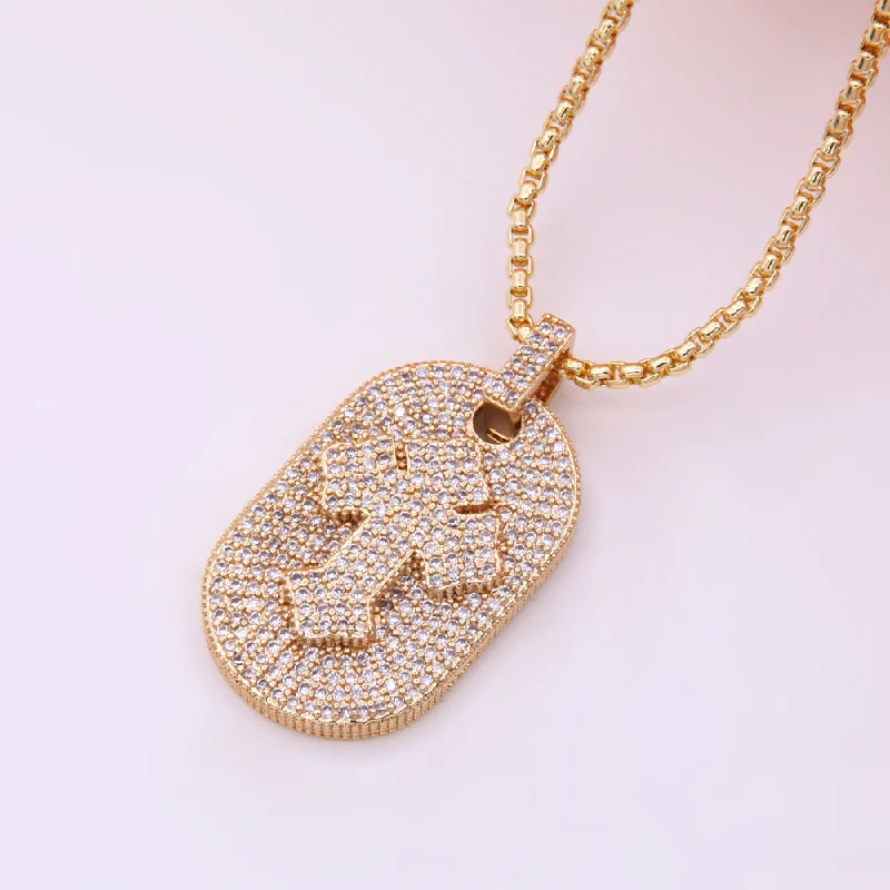 Women’s fashion necklace-Vintage Style Cross Copper 18k Gold Plated Zircon Pendant Necklace In Bulk