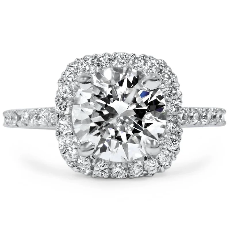 Women’s round cut engagement ring-Pompeii3 14k White Gold 1 3/4ct TDW Enhanced Diamond Engagement Ring