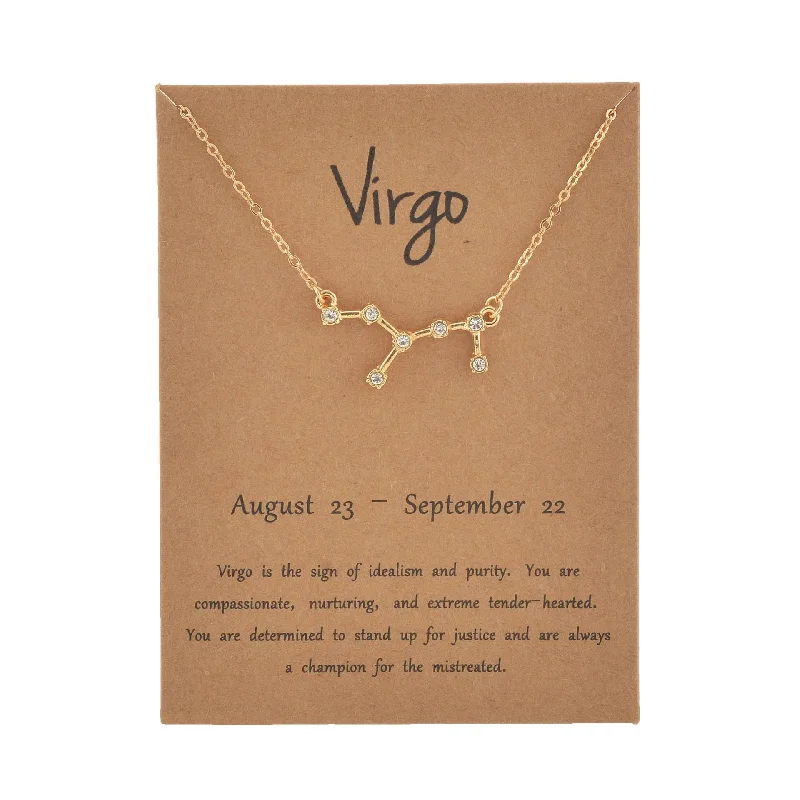 Virgo Gold Card Gold Necklace