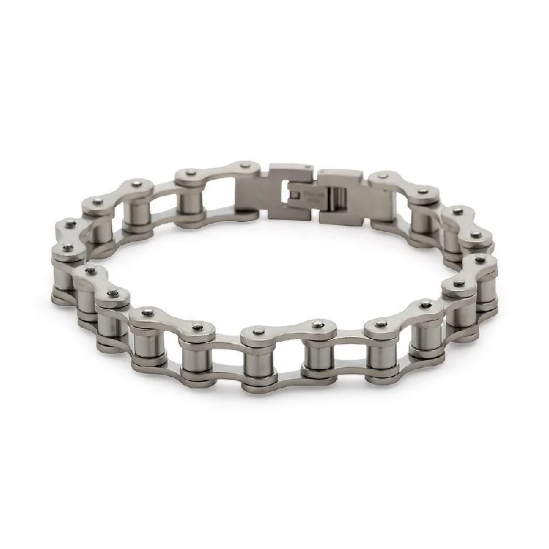 Women’s stackable bracelets-Stainless Steel Bikers Chain Bracelet