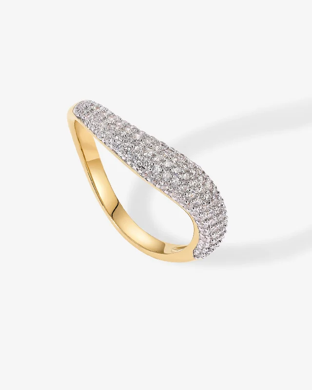 Women’s stacking engagement rings-Tahiti Wavy Ring