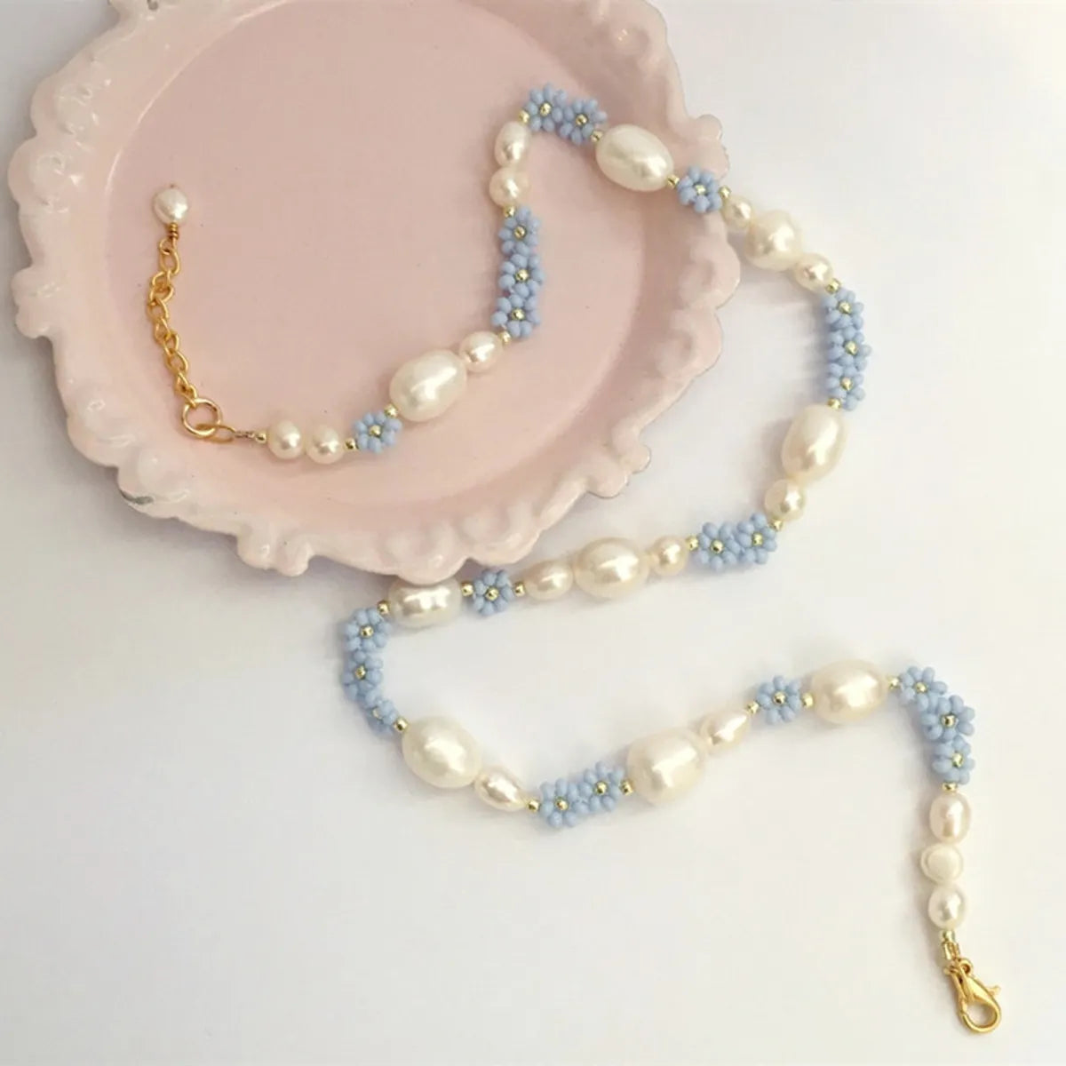 Women’s diamond necklace-1 Piece Fashion Flower Seed Bead Plating Women's Necklace