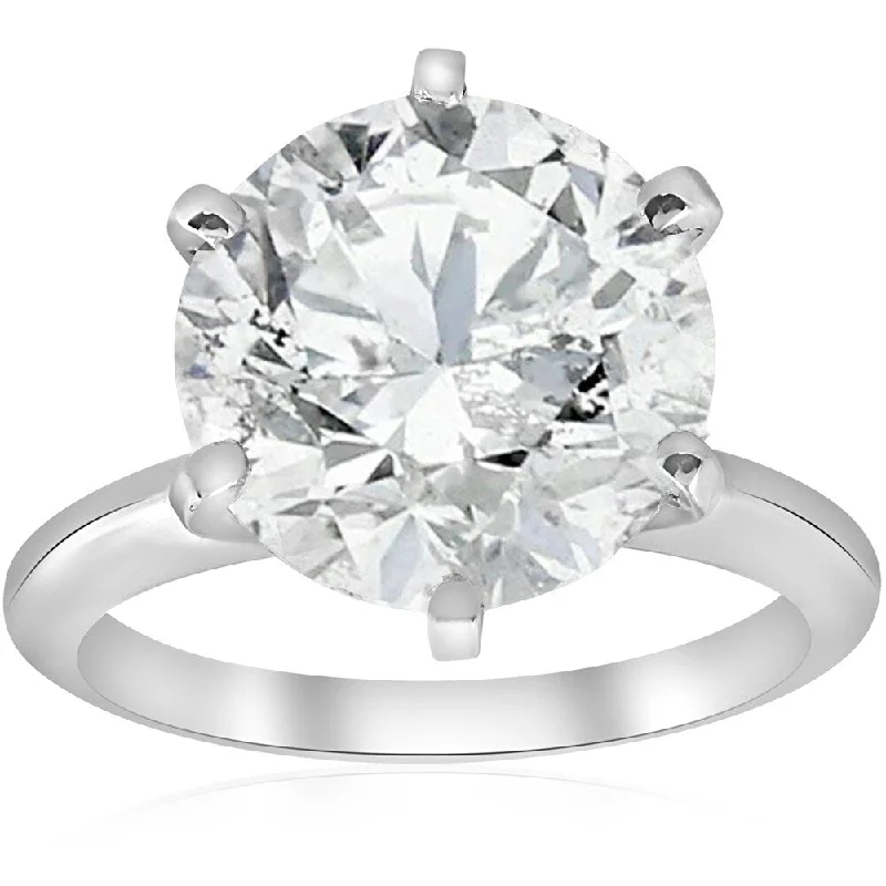 Women’s ethical engagement ring-Pompeii3 14k White Gold 4 ct. TDW Enhanced Solitaire Diamond Engagement Ring