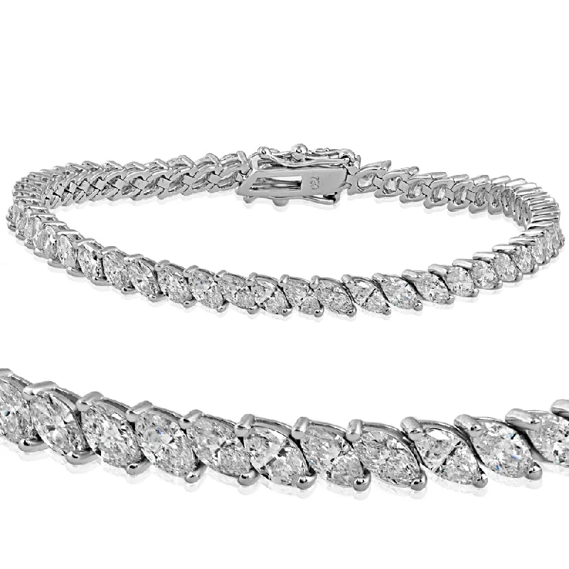 Women’s infinity bracelet-18k White Gold 6.46 ct TDW Marquise Diamond Tennis Bracelet